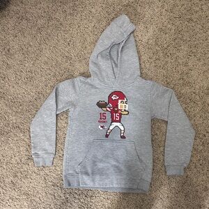 Gray Kids KC Chiefs Patrick Mahomes Hoodie
